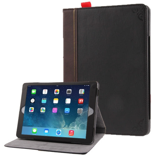 Retro Bookbook Style Flip Leather Case with Holder for iPad Air